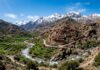 Best Day Trips from Marrakech: High Atlas Mountains, Essaouira, Agafay Desert & Ouzoud Falls High Atlas Mountains landscape with Berber village, terraced fields, and snow-capped peaks