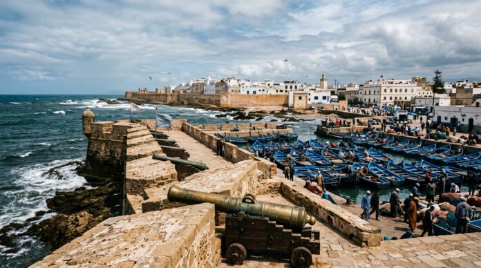 Essaouira Travel Guide: The Complete Coastal Wind & Ramparts Guide Essaouira stone ramparts and blue fishing boats in the Atlantic harbor