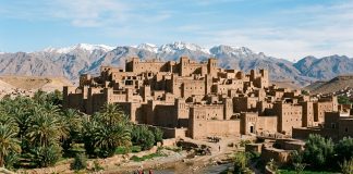 7 Days in Morocco: The Classic First-Timer Itinerary Ait Ben Haddou clay kasbah in Morocco with Atlas Mountains