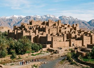 7 Days in Morocco: The Classic First-Timer Itinerary Ait Ben Haddou clay kasbah in Morocco with Atlas Mountains