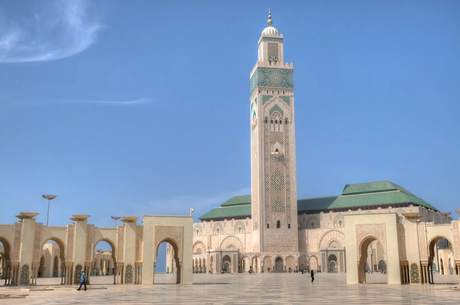 Hassan II Mosque minaret, top of the best places to visit in Casablanca Morocco