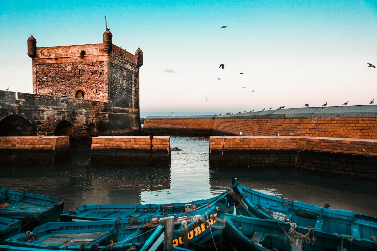 Historic medina walls by the sea, close to many Essaouira hotels and riads