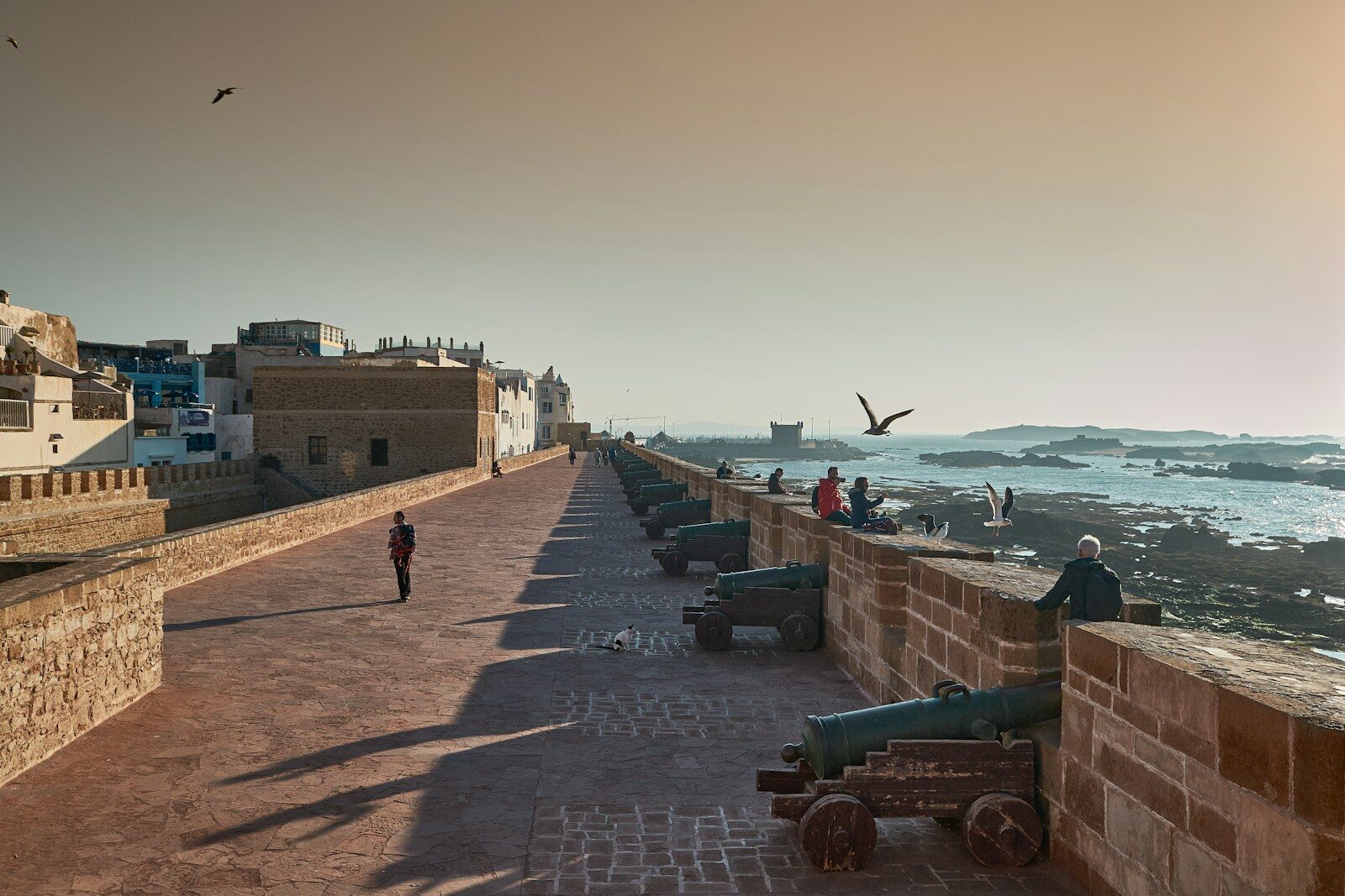 Essaouira Morocco sea walls overlooking the Atlantic Ocean and the medina