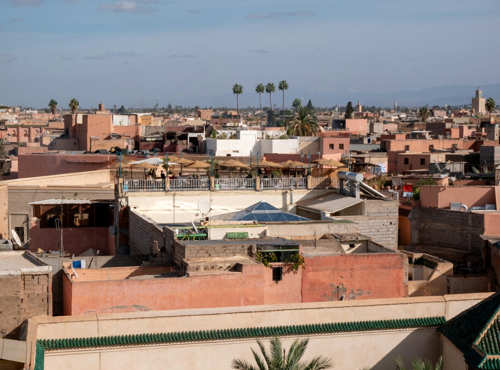 Rooftop view over Marrakech, the base for an Agafay desert trip