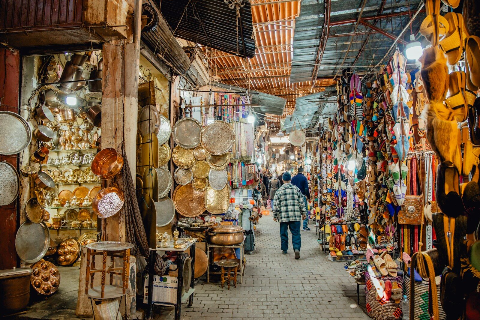 Busy Marrakech souk lane, a stop on day one of a 3-day plan